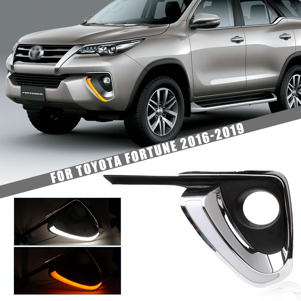 Aplicable a Toyota 16 17 18 19 años corredor delantero LED conjunto de lámpara de niebla de luz diurna modificada lámpara de barra delantera