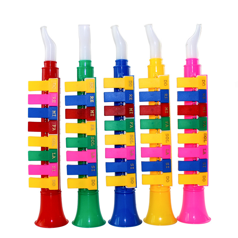 Color harmonica 8 harpsichord children's toys beginner Enlightenment harmonica plastic creative ornaments model crafts wholesale