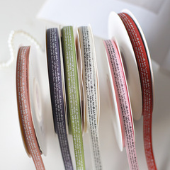 1CM Ribbon Letters Ribbon Macaron Color Satin Ribbon Ties Flower Arrangement Flower Bouquets Cake Baking Ribbon Flower Arrangement Wholesale