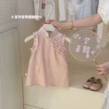 女童旗袍连衣裙夏装儿童中国风汉服周岁宝宝礼服公主裙夏中小童装