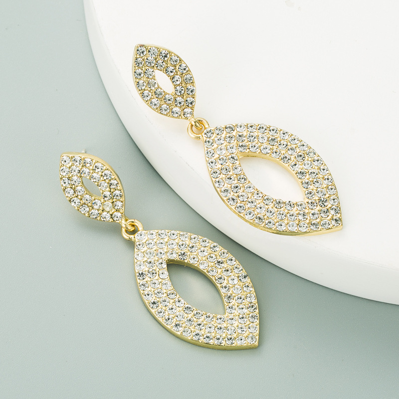 Korean New Geometric Super Flash Diamond Earrings display picture 4