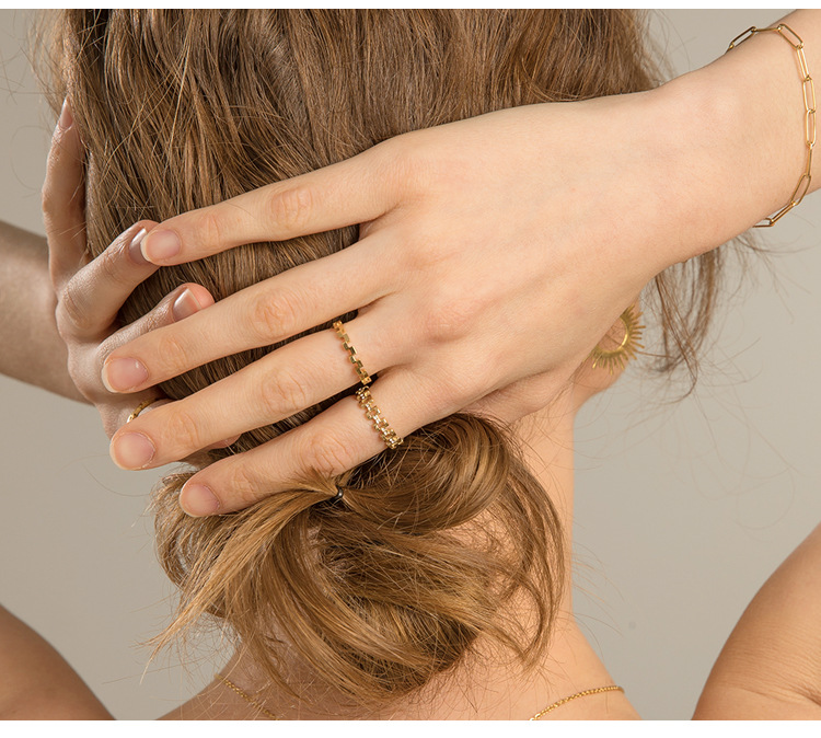 PVD Coated 18K Gold Real Gold Plated Geometric 304 Stainless Steel Simple Style Waterproof Non Tarnish Rings display picture 19