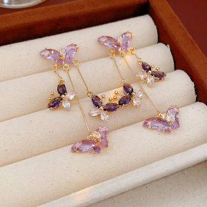 Pendientes de suministro de mercado nocturno de agujas de plata Pendientes de moda coreana en vivo Pendientes de estilo caliente Pendientes de lujo ligero Mujeres de alta gama