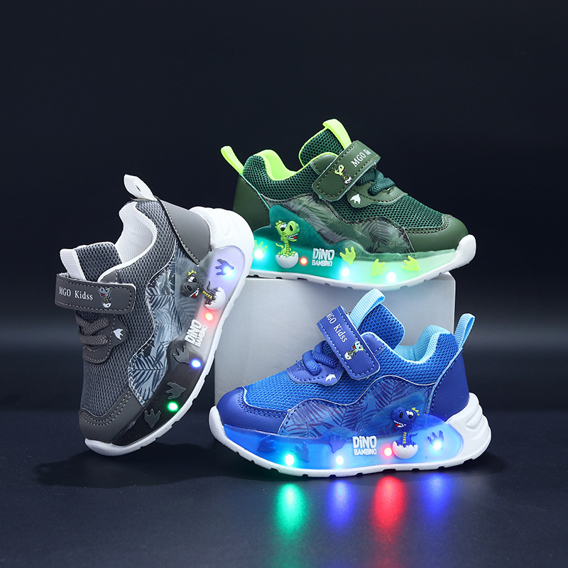 2025 New Style Light-Up Mesh Shoes, Sports Shoes, Casual Shoes, Boys' Light-Up Shoes, Comfortable, Breathable and Lightweight