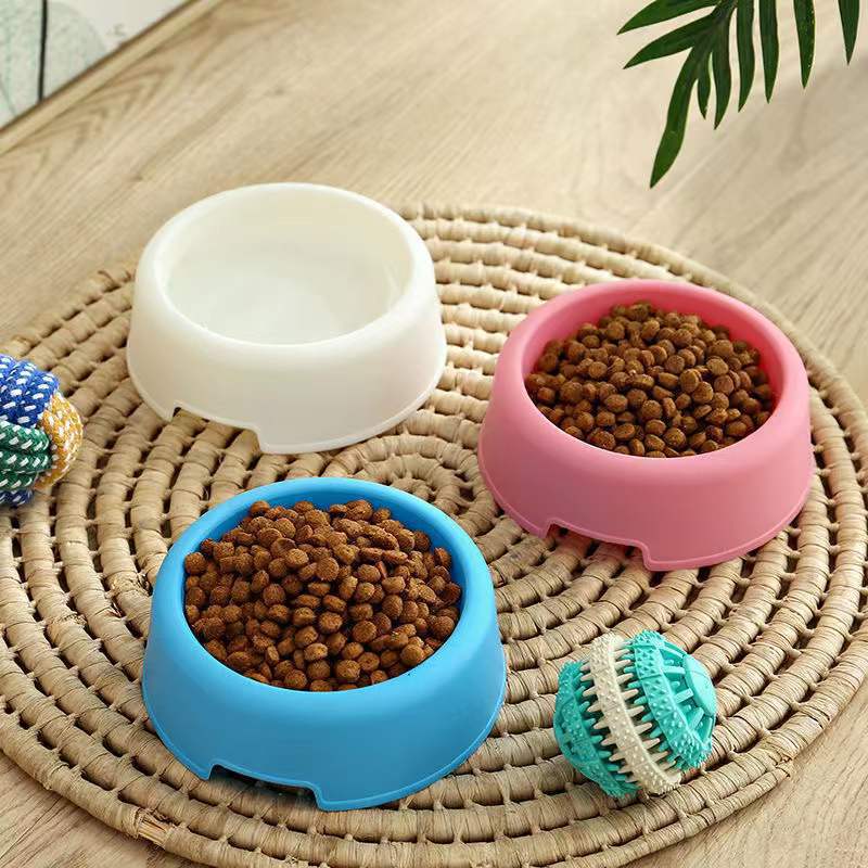 Vajilla para mascotas color caramelo plástico solo tazón gato y perro tazón universal mediano y pequeño tazón de comida para perros cuenca de agua