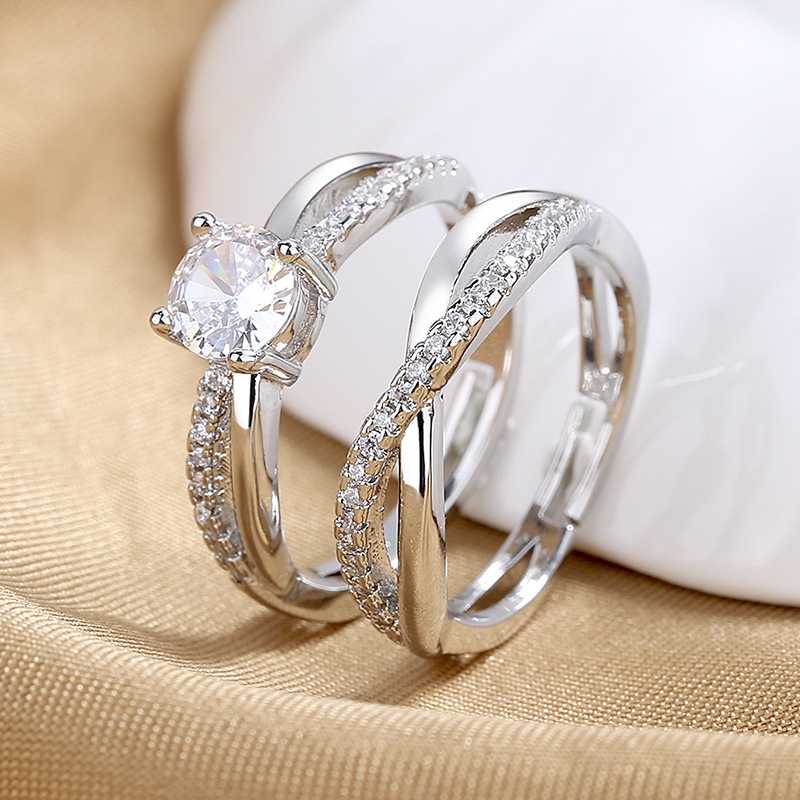 5g Weight Zircon Inlay Material Ig Style Round Copper Inlay Zircon Rings