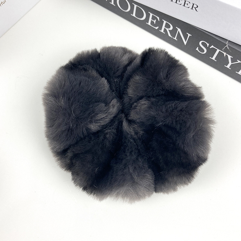 모조 토끼 모피(특대형) 검정색 패턴