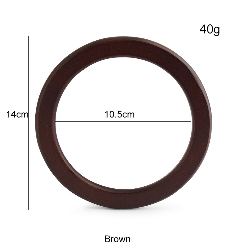 Fábrica de suministro directo de bolsas de gancho redondas de madera 14CM mangas de anillo de madera 11CM accesorios de bolsas