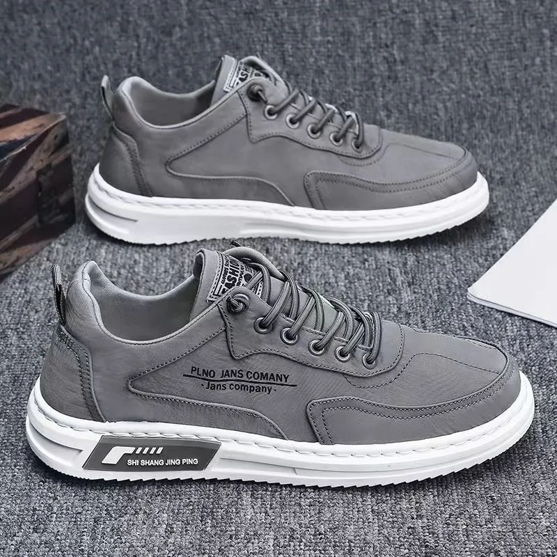 Summer men's new style breathable trendy versatile casual soft-soled ice silk canvas shoes sports non-slip wear-resistant plate shoes