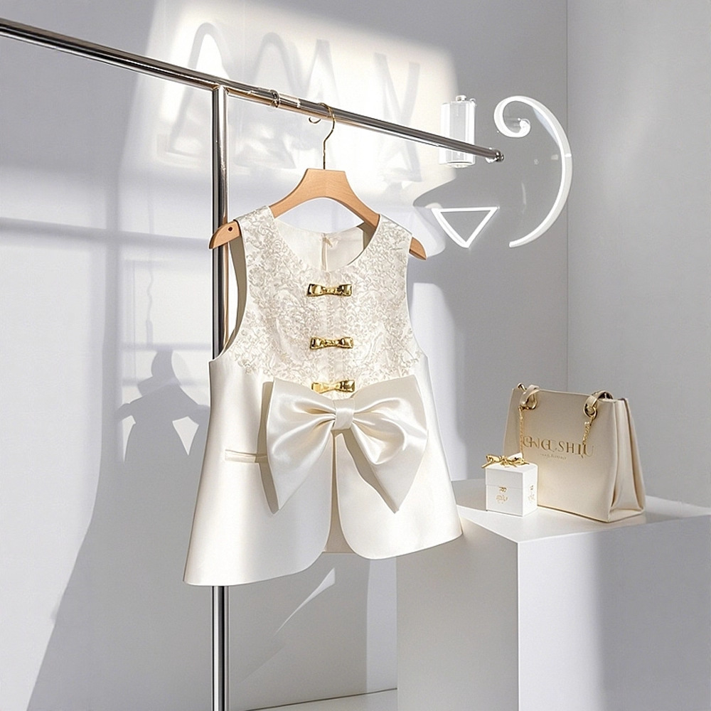 Women's Fashionable and Stylish Vest 2025 Super Popular High-End Unique Super Nice New Chinese Style White Vest Jacket