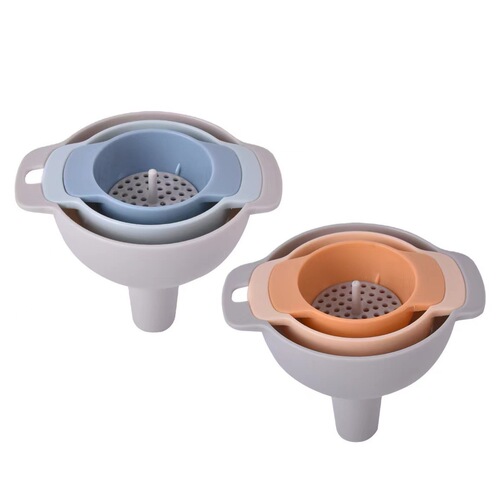 Plastic funnel 4-piece set 4-in-1 multifunctional wine funnel set kitchen pouring oil leakage liquid kitchen gadget
