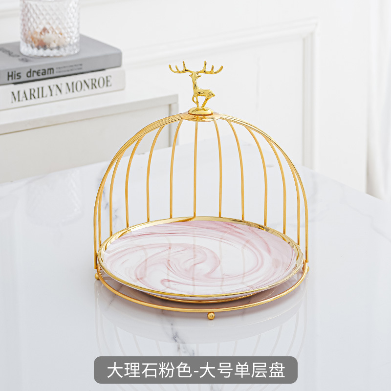 Estilo nórdico cerámica multi-capa plato de fruta sala de estar tarde té postre mesa de postre bandeja de la torta de lujo ligero soporte de exhibición
