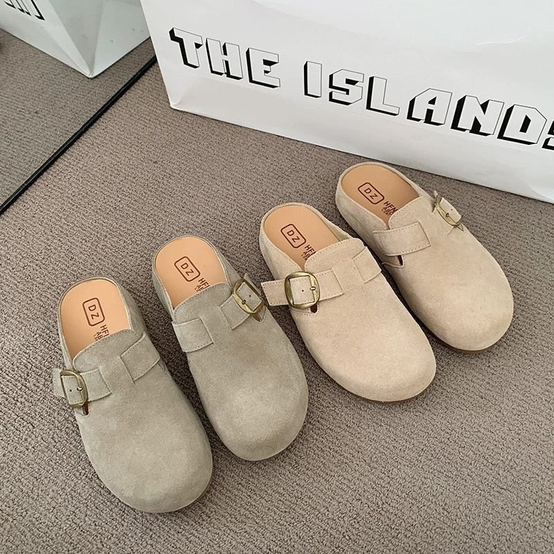 Женские простые ботинки Бракенштук (Birkenstock) для Баотоу?— нужно корректно перевести: 'Simple Baotou Birkenstock shoes for women 2025 spring new casual soft-soled lazy slippers retro single shoes'