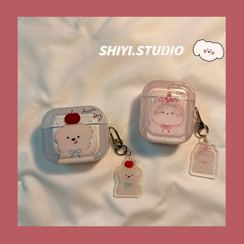 Применимые пары ins милые банты собаки кошки airpods 4 защитный чехол яблоко 2345 поколения наушников