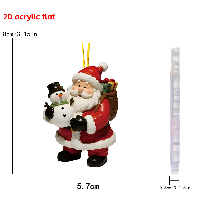 Nuevos productos transfronterizos Santa decoración colgante de Navidad árbol de Navidad decoración para el hogar colgante acrílico 2D image 9