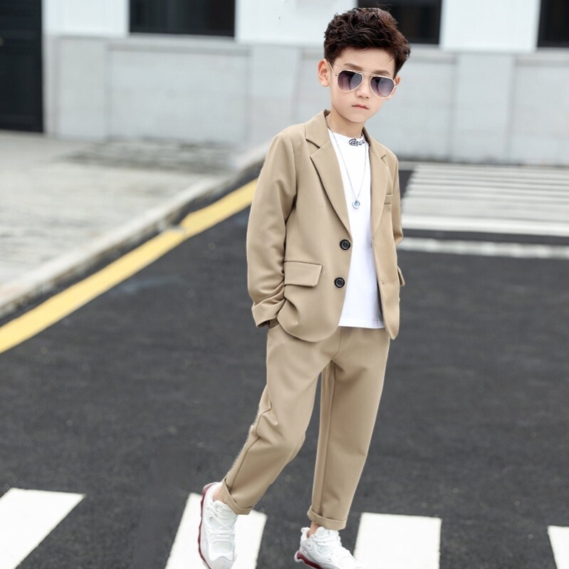 Boys' Suit Casual suit Handsome Boy's Small Suit Flower Girl's Dress Spring and Autumn Children's Host Performance Costume Boys' Suit Casual suit Handsome Boy's Small Suit Flower Girl's Dress Spring and Autumn Children's Host Performance Costume