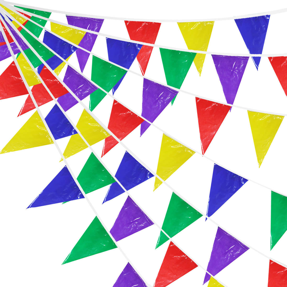 Espejo cosido banderín bandera colgante de 10 metros, decoración de fiesta de cumpleaños, ventana de la habitación, bandera colorida, bandera de cadena de flores