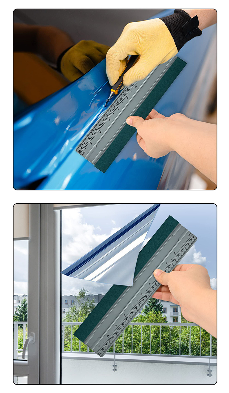 Car Film Scraper Long Strip Square Extended with Scale