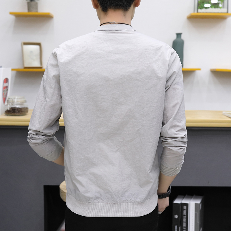 2022 ropa de protección solar masculina anti-UV al aire libre sin capuzas, ropa de protección solar suave y delgada