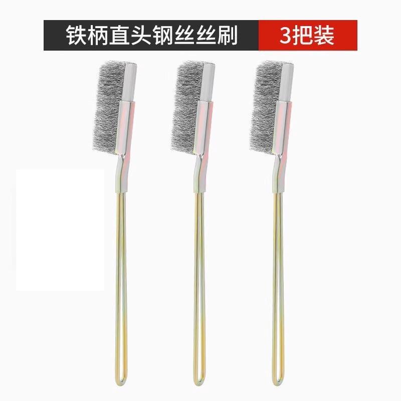 ワイヤーブラシ柄付きステンレスワイヤブラシ銅メッキワイヤーブラシ錆除去隙間溝洗浄ブラシヘッドの長い柄|undefined