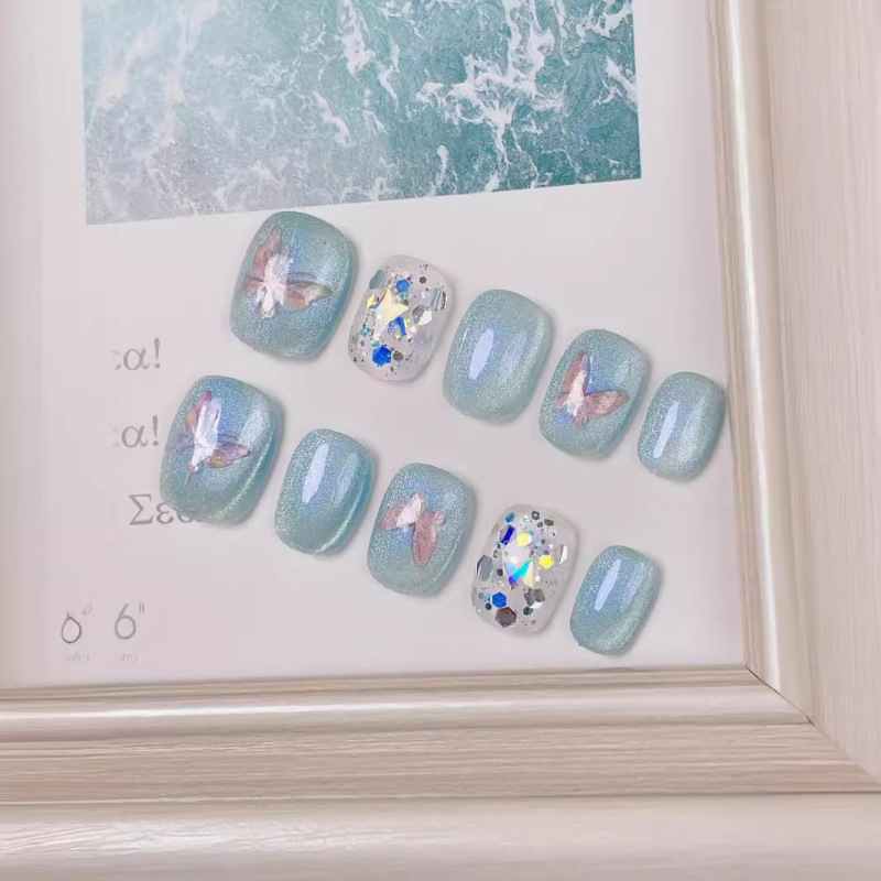 Pure hand-worn armour ice crystal phalaenopsis new boutique phototherapy nail patch finished wholesale crystal cat's eye Pure hand-worn armour ice crystal phalaenopsis new boutique phototherapy nail patch finished wholesale crystal cat's eye