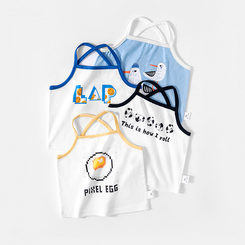 婴儿吊带背心内穿纯棉打底护肚无袖上衣女宝宝夏装外穿套头小吊带