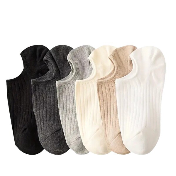 thin non-slip solid color socks