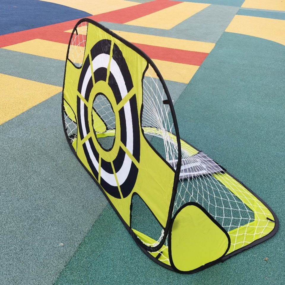 Multifuncional verde deportes al aire libre portátil Puerta de fútbol para niños plegable ultraligero entre padres e hijos objetivo Red de fútbol