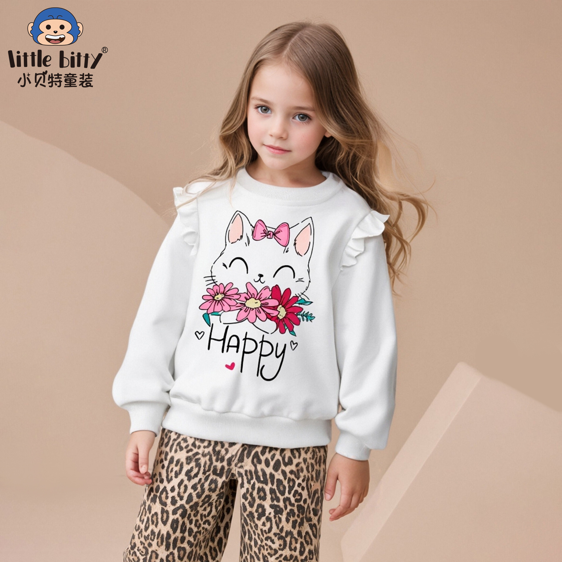 儿童卫衣女童春秋款长袖上衣可爱甜美新款宝宝欧美童装中小童衣服