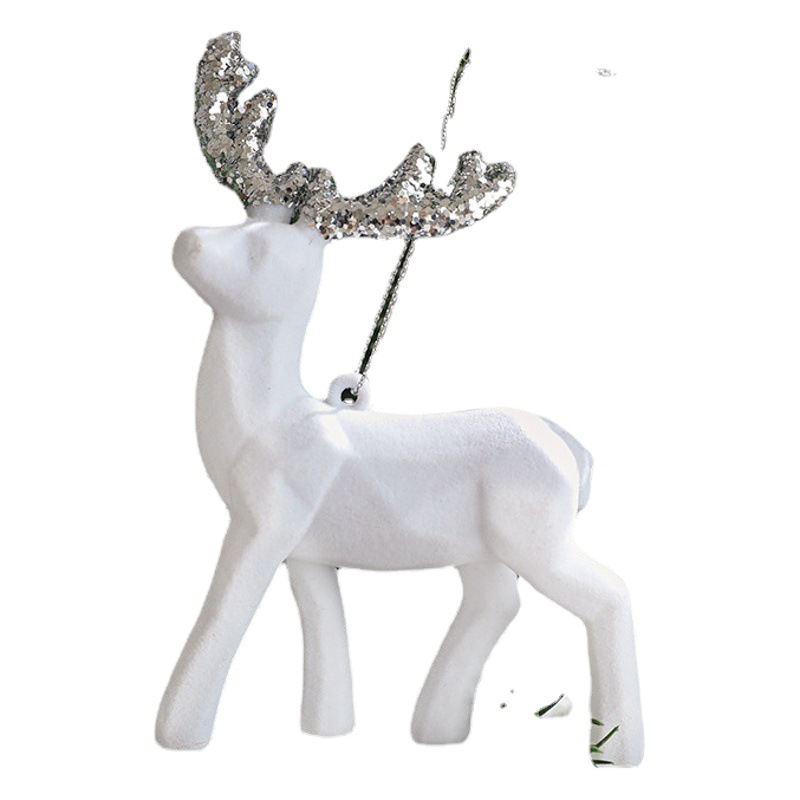 Nuevo adorno navideño de reno, decoración colgante de plástico con efecto de nieve estilo americano, decoración para crear una atmósfera festiva.