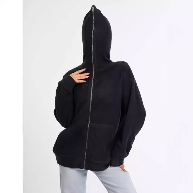 Dark Sweatshirt Women's Hoodie Gothic Couple Harajuku Large Size Zipper Blank Sweatshirt