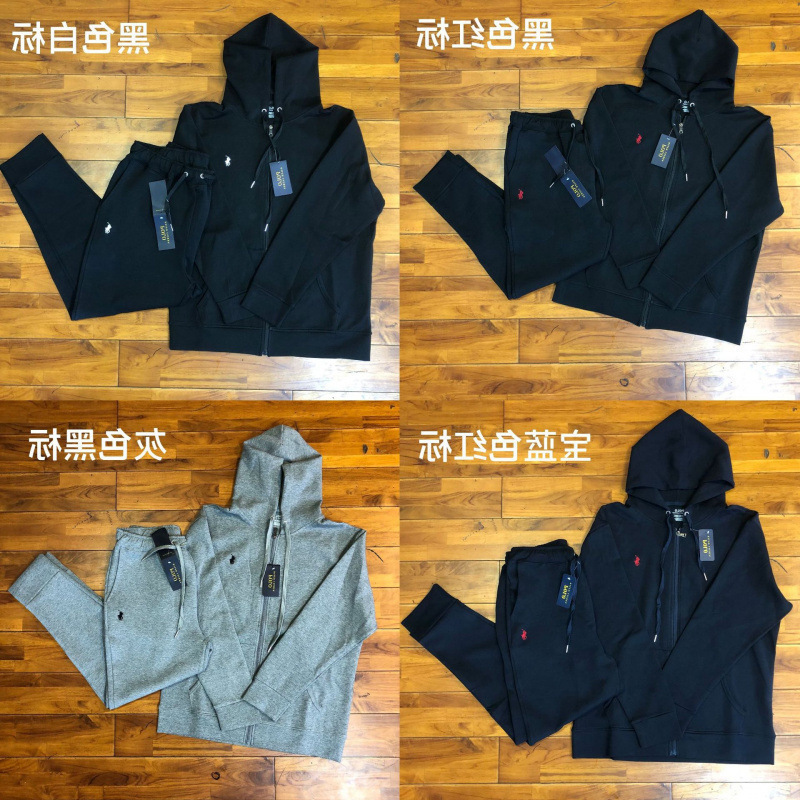 小马刺绣logo卫衣套装男款一件代发长袖街头灰色黑标上衣现货整单|undefined