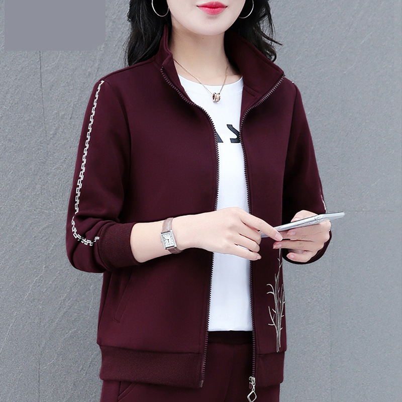高棉时尚外套女春秋季2025新款中年妈妈宽松百搭休闲短款开杉卫衣|undefined
