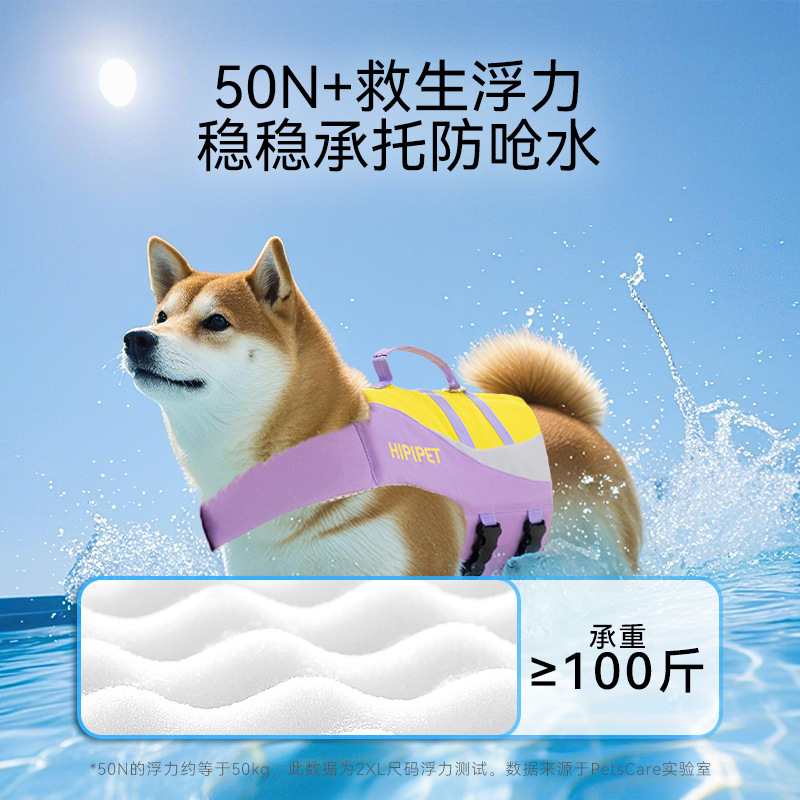 Perros de verano Perros pequeños y medianos Teddy Chaleco salvavidas con costuras en contraste Pet Traje de baño de flotabilidad grande Ropa especial para natación