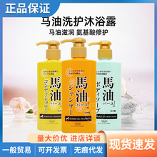 日本进口loshi乐丝马油清爽沐浴露洗发水护发素保湿滋润修复600ml