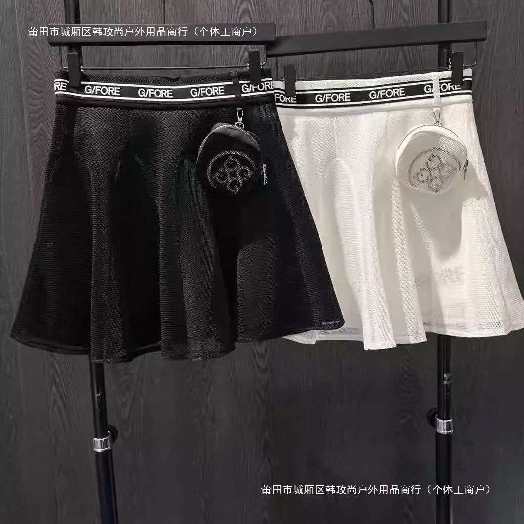 Summer Korean Golf Women's Casual Sports Breathable Umbrella Skirt High Waist Slimming Mesh Skirt Top