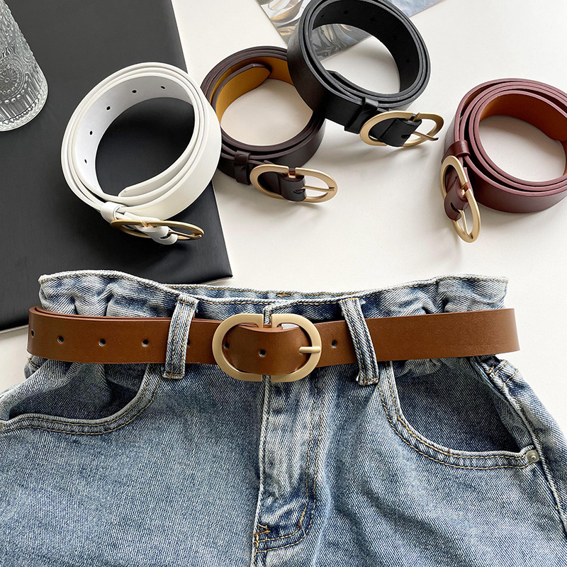 Nuevo estilo coreano de moda personalizada hebilla de la correa de las mujeres elegante vestido de todos los partidos traje cinturón negro