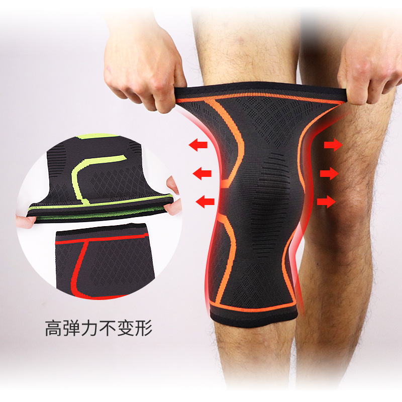 Venta caliente transfronteriza rodilleras deportivas de punto de baloncesto para correr rodilleras de nailon para ciclismo al aire libre rodilleras de silicona antideslizantes