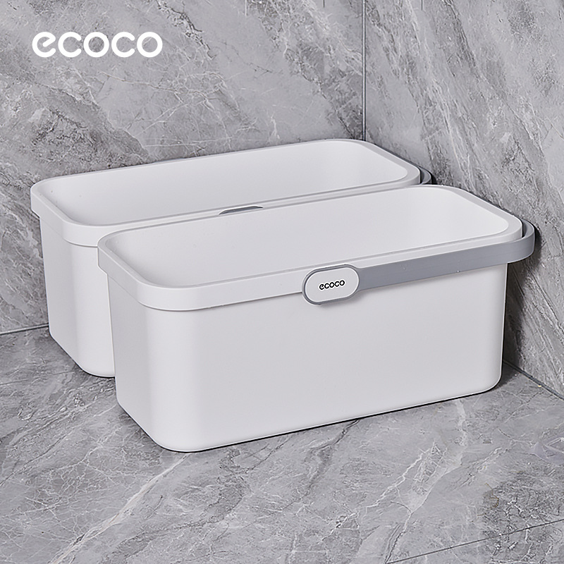 Large Plastic Household Bucket with Handle, Rectangular Water Storage Basin for Washing Sponges, Mopping Floors, and Holding Mops, Large Capacity