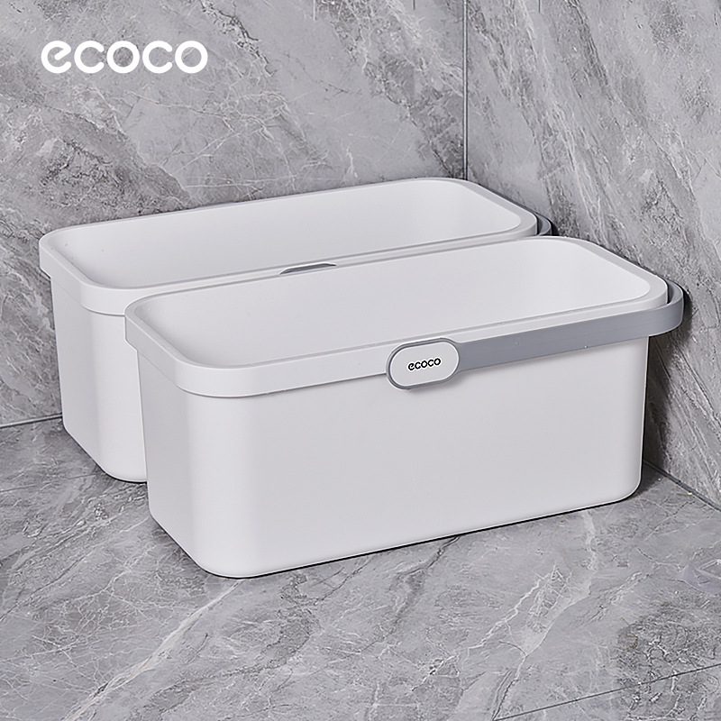 Large Plastic Household Bucket with Handle, Rectangular Water Storage Basin for Washing Sponges, Mopping Floors, and Holding Mops, Large Capacity