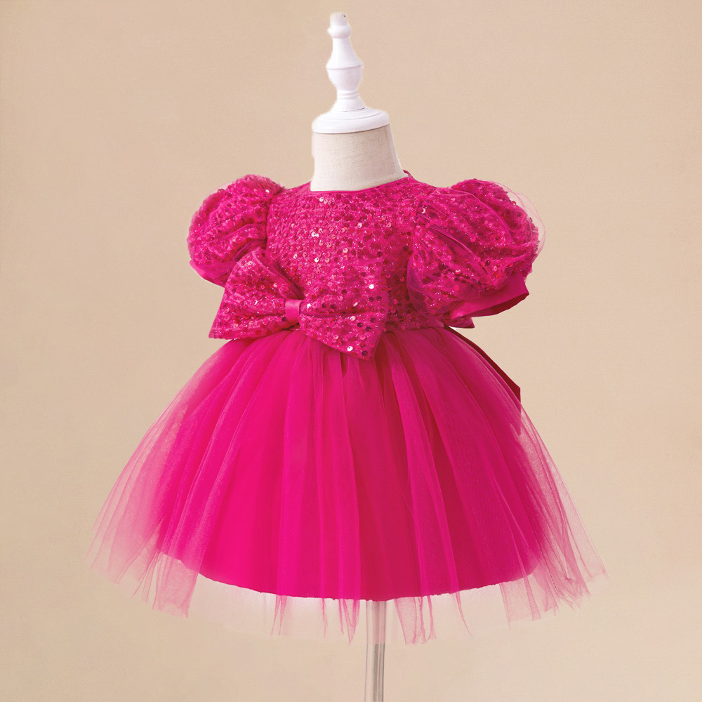 vestido de niñas regalia vestido de princesa burbuja manga anfitrión de cumpleaños piano vestido de aniversario bebé vestido