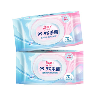 Jierou Antibacterial Wipes, 70 Pieces, Pull-Out Type, Skin-Friendly, Gentle, Non-Irritating, Household Economical Pack, Sterilizing and Disinfecting