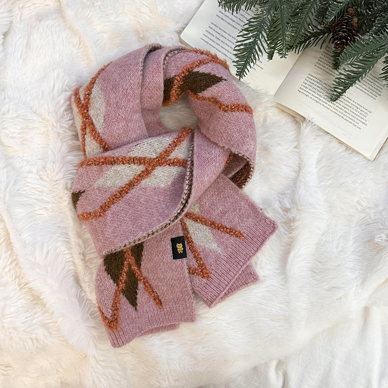 Bufandas de Navidad 2025 otoño y invierno versátiles engrosadas y cálidas bufandas retrógradas de cuadrilátero bufandas transfronterizas al por mayor