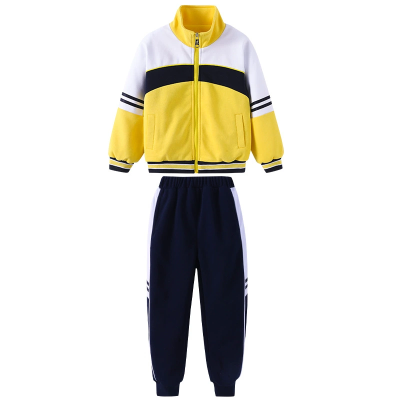 Fleece set for kindergarten, yellow autumn uniform for elementary school students