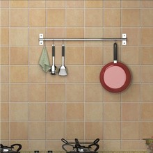 19圆杆不锈钢横杆挂杆厨房置物架挂件壁挂收纳管免打孔收纳