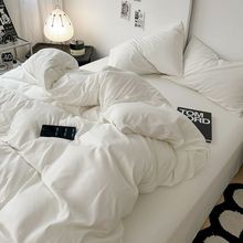 风水洗棉亲肤水洗床单四件套床上用品被套学生宿舍三件套床笠跨境
