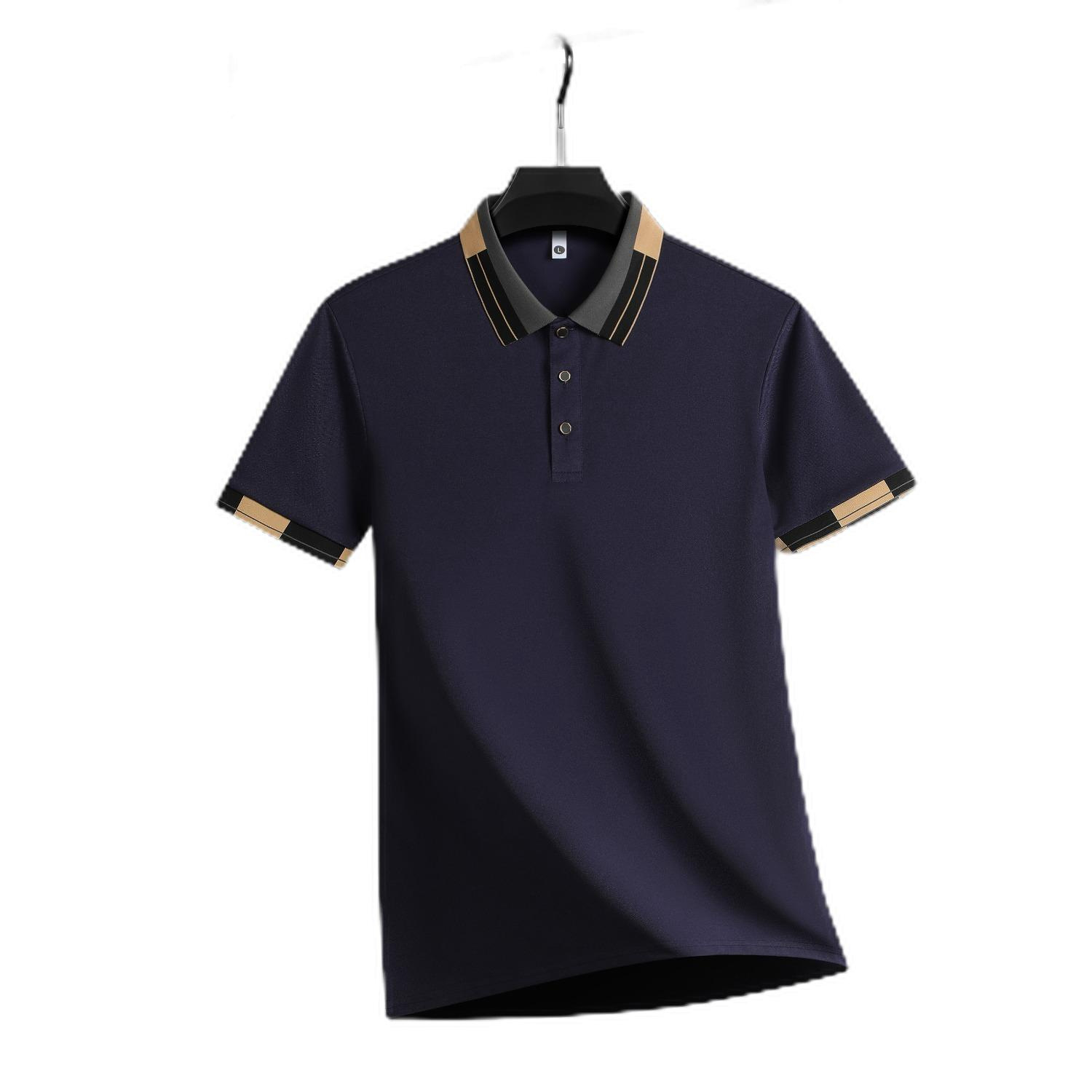 Camisas de verano de manga corta polo con cuello de color pesado con cuentas solona con collar de tela impresa personalizada logotipo