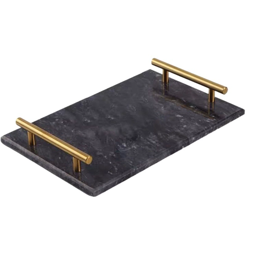 Поднос из натурального мрамора в скандинавском стиле Прямоугольные банки Cyber Celebrity Ванная комната Бытовые украшения Чайный столик Поднос для чашки для воды