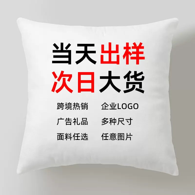 抱枕定制LOGO企业活动亚马逊temu来图定制抱枕套靠垫沙发抱枕定做