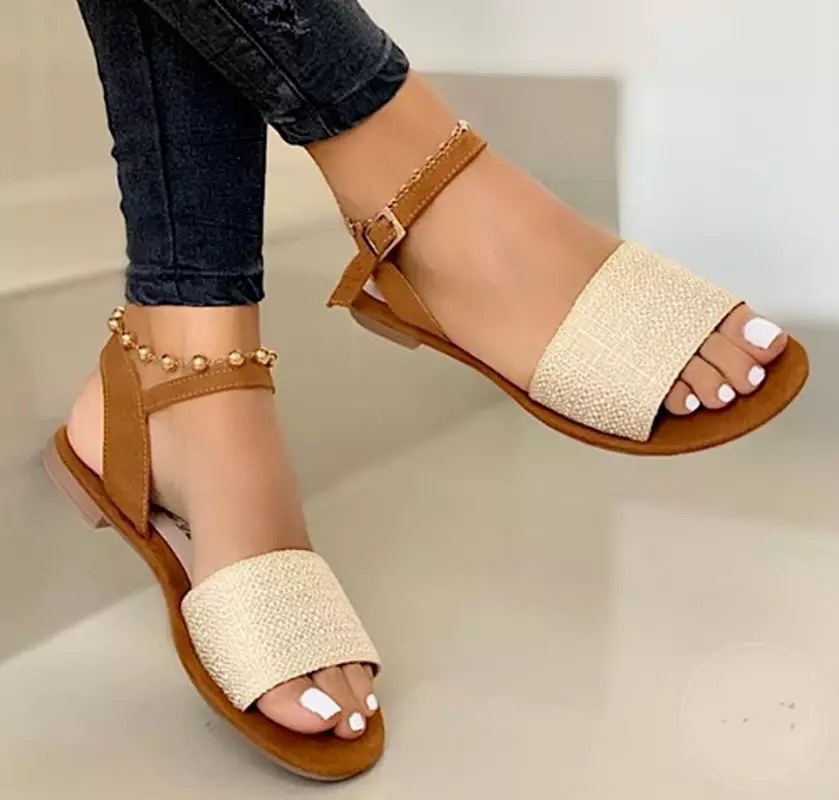 women s casual flat-bottom buckle belt sandal NSCRX71297